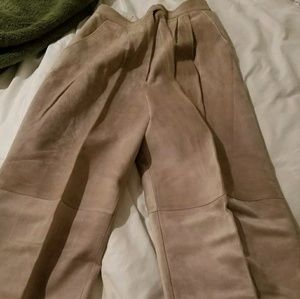 Mocha colored Suede Pants with reptile trimmings